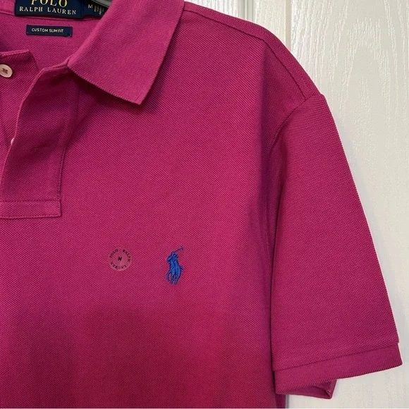 Polo Ralph Lauren Men’s Custom Slim Fit Mesh Polo Shirt in Pink Size M